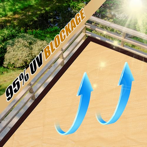 Fanfanwin 95% Pergola Shade Cover with Grommets,10' x 20' Outdoor Sun Shade Cloth Universal Pergola Replacement Canopy Pri...