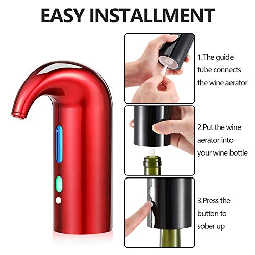 Wine Aerator Electric Wine Decanter – Easy One Touch Red & White Wine Accessories, Ideal for Beginners and Enthusiasts, Sp...