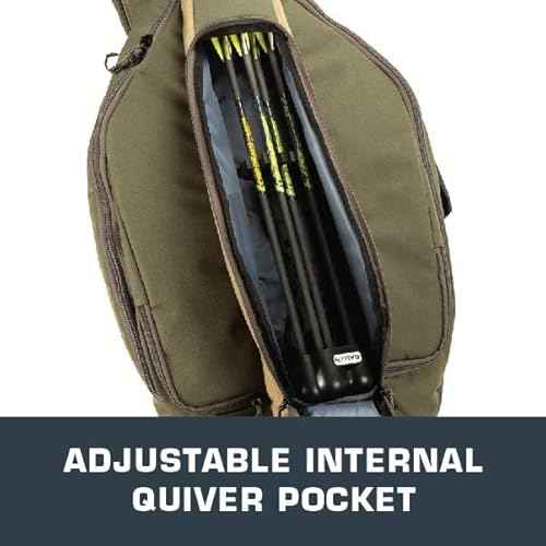 Allen Company Titan Copperhead Crossbow Case - Tricot Design - Fits 15-Inch Scoped Narrow Limb Crossbows - Pockets for Bolts, Quivers, and Other Archery Accessories - Olive/Tan - 38" x 16"