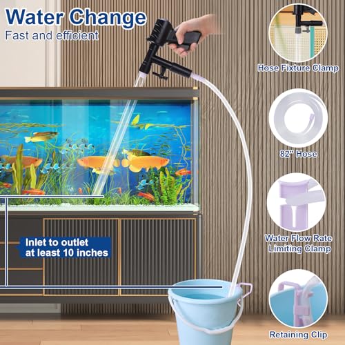 lounginglife Fish Tank Cleaner Kit, Gravel Vacuum for Aquarium, Fish Tank Aquarium Vacuum Gravel Cleaner, Aquarium Siphon ...