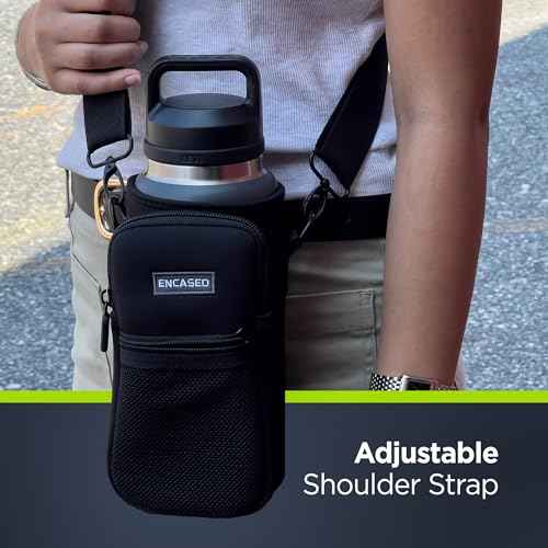 Insulated Carrier Bag Designed for YETI Rambler 26oz Water Bottle with Large Storage Pocket, Hand Strap and Padded Shoulder Sling, Travel Sleeve for Phone Storage and Accessories (Neoprene)