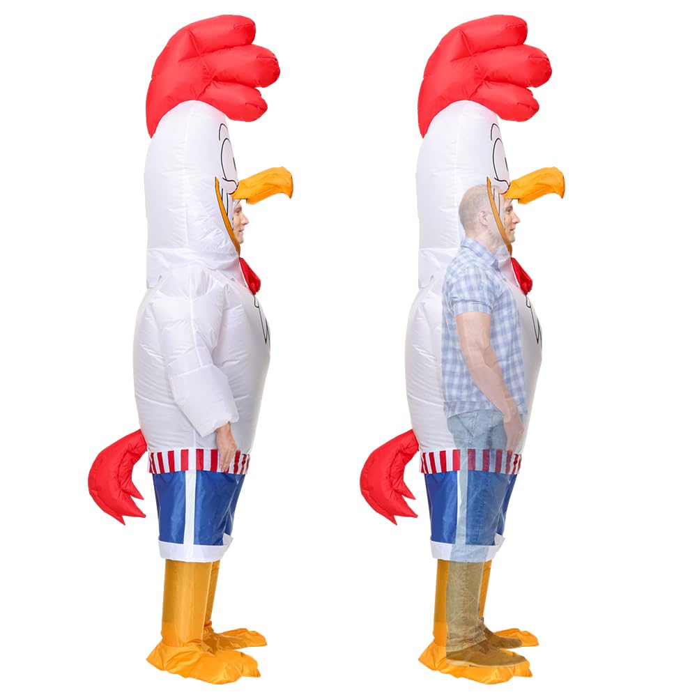 RHYTHMARTS Inflatable Chicken Costume Adult Chicken Costumes Men Women Blow up Chicken Costumes Halloween Costumes for Adult