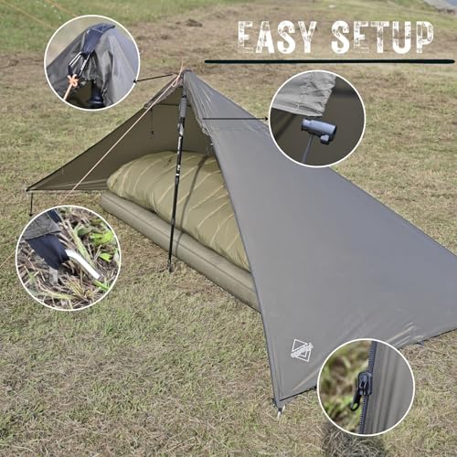 Onewind Ultralight Shelter and Footprint, Lightweight Poncho Shelter with 4000mm WaterproofTent Footprint