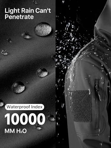 FREE SOLDIER Men's Outdoor Waterproof Soft Shell Hooded Military Tactical Jacket
