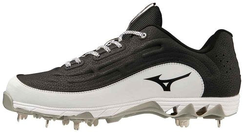 Mizuno 9-Spike® Ambition 3 Low Men's Metal Baseball Cleat | Black-White | US Mens 9.5