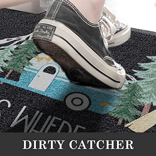 comfoyar Camper RV Door Mat, Home is Where We Park It Camping Door Mat for Campervan Caravan Motorhomes, Decorative Camp D...