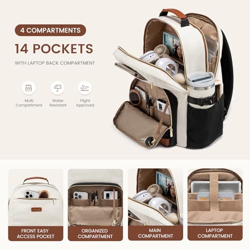 LOVEVOOK Laptop Backpack for Women with Pouch Pocket for Large Capacity Cup,15.6 Inch Laptop Computer Bag Travel Backpack ...