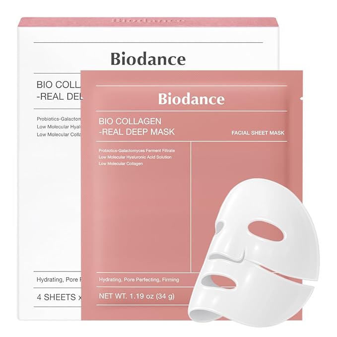 BIODANCE Bio-Collagen Real Deep Mask, Hydrating Overnight Hydrogel Mask, Pore Minimizing, Elasticity, Plumping Improvemen...