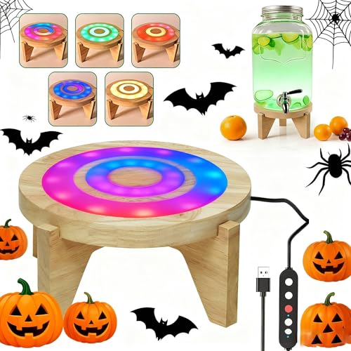 LED Drink Dispenser Stand, Beverage Dispenser Holder with16 Lighting Effects for Home, Parties, and Catering Events, Holde...