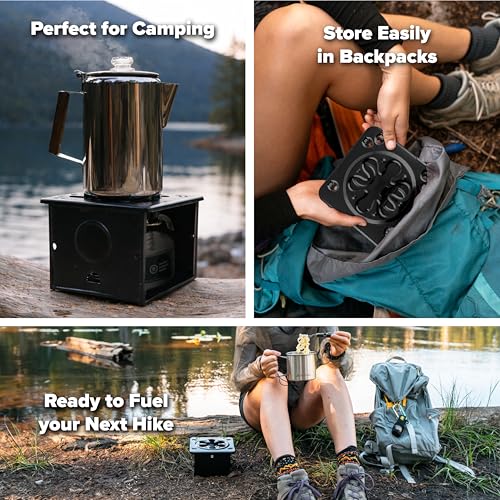 Coghlan’s Portable Folding Camp Stove – Compact, Lightweight Steel Cooking Stove for Camping, Backpacking, Hiking, or Emer...