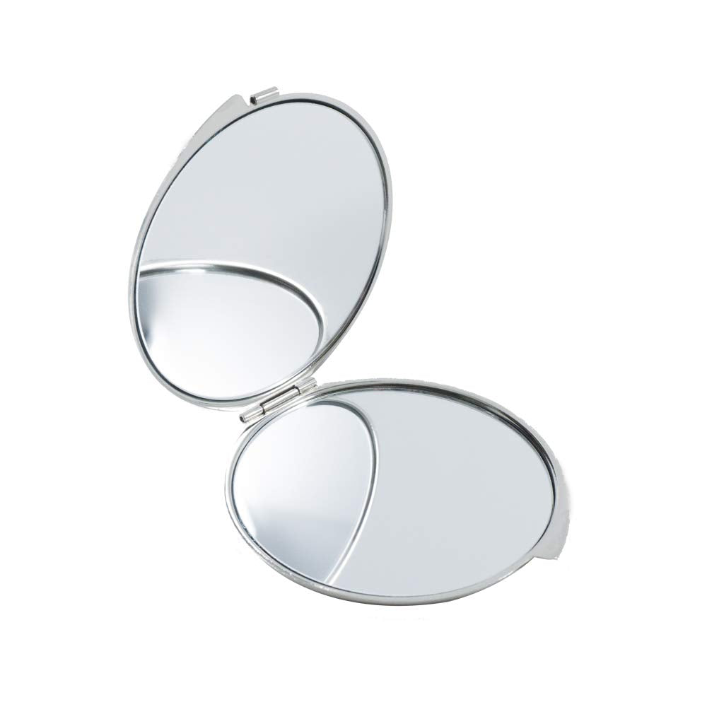 Portable Makeup Compact Double Magnifying Mirror Cosmestic Foldable Pocket Style Unique Mother of Pearl Design (Starry Night)