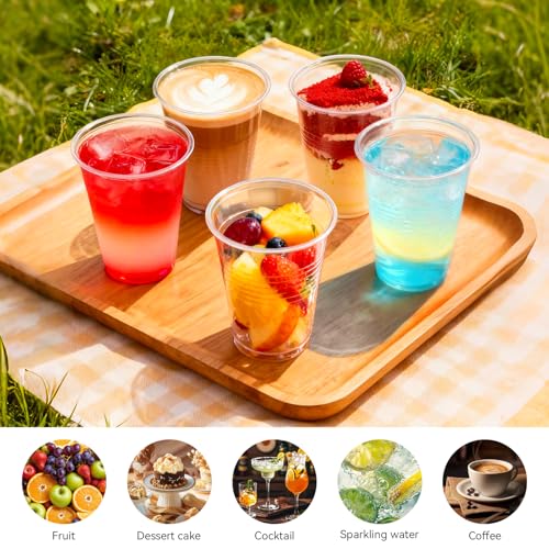 UPLIKSMEN 9 oz Plastic Cups,504 pack-Clear Disposable Drinking Cups, Water Cups for Cold beverages，Plastic Clear Cups for ...