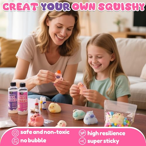LET'S RESIN Flex Rubber for Taba Squishy Kit, All-in-one Beginner Kit for Squishy Maker, with 16oz Silicone Gel, Hamster/C...