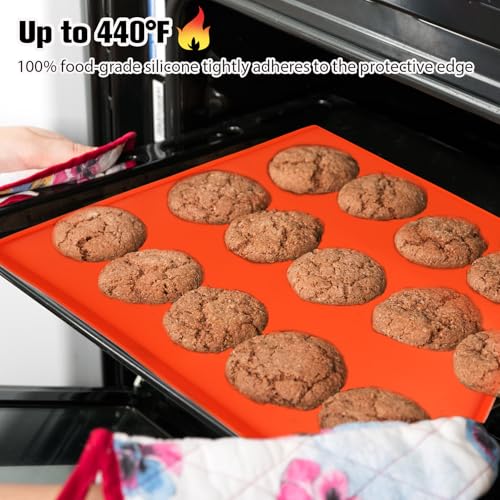 OMASUNB 17 Inch Silicone Griddle Mat for Blackstone, Orange Heavy Duty Food Grade Silicone Griddle Cover, Ideal for Grilli...