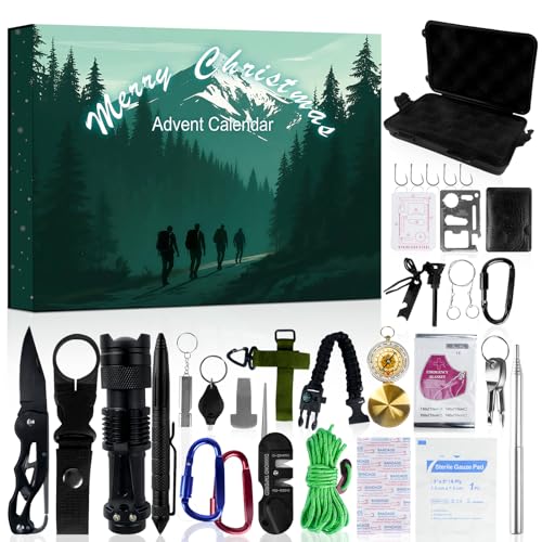 Survival Kit Advent Calendar 2025 - Christmas Countdown Calendar 24 Days, Advent Calendar for Men Adults Teen, Cool Emerge...