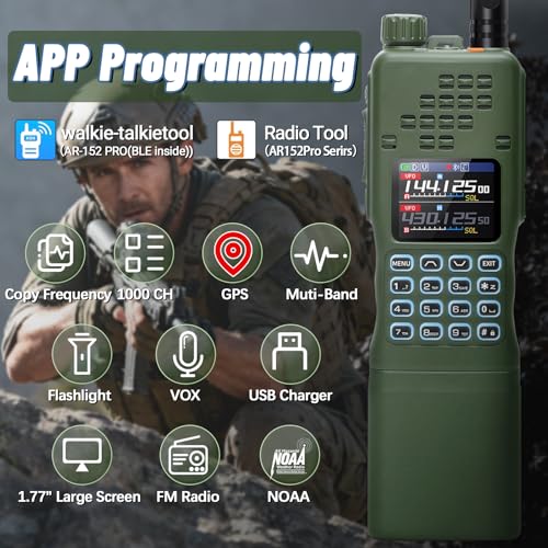 BAOFENG Radio AR-152 PRO Ham Radio Handheld 10W Rechargeable Walkie Talkies Long Range Two Way Radio NOAA Weather Radio GP...