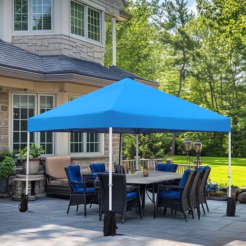 Amazon Basics Outdoor Pop Up 10 x 10 Canopy Tent for Events, Portable with Easy Setup, Includes Wheeled Carry Bag, 8 Pegs,...