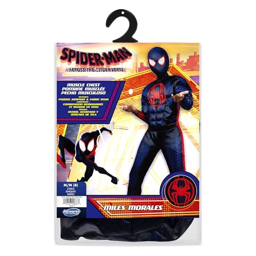 Marvel Integrated Spider-Man Official Youth Deluxe Zentai Costume - Stretch Spandex with Hidden Zippers and Wrist Slits (M) Blue