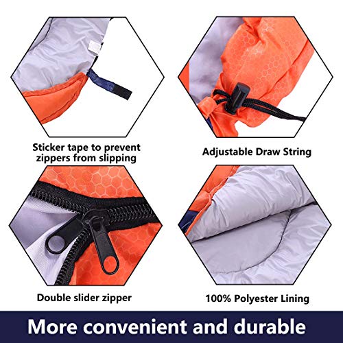 Camping Sleeping Bag 3 Seasons Lightweight &Waterproof with Compression Sack Camping Sleeping Bag Indoor & Outdoor for Adu...