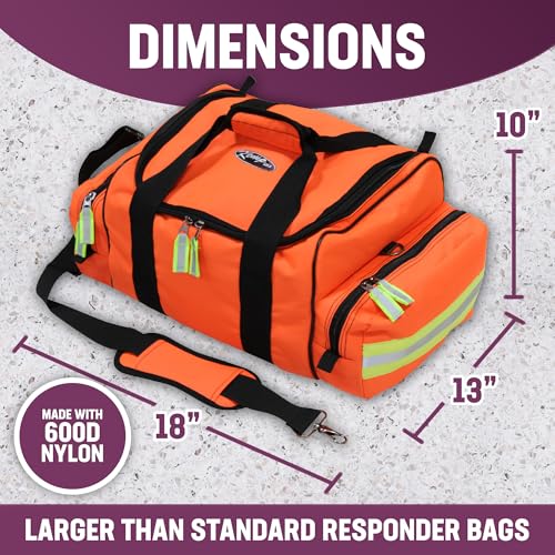 Kemp USA Maxi Trauma Bag - Large First Aid Kit for EMT First Responders - Water Resistant 600D Nylon - Buckle Closure with...