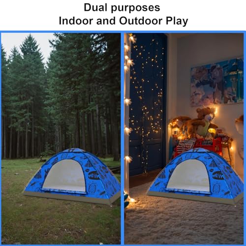 KidzAdventure 2 in 1 Kids Tent for Camping/Kids Play Tent| Backpacking Tent for Kids |Easy Set Up Camping Tent