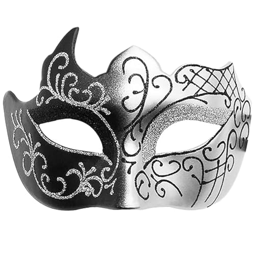 Abkolul Masquerade Mask for Men Black, Halloween Venetian Adult Masquerade Masks, Mardi Gras Mask