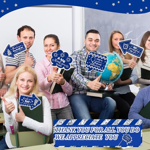 24 Pcs Employee Appreciation Photo Booth Props We Appreciate You Party Decor Thank You Sign Photo Props for Christmas Appr...