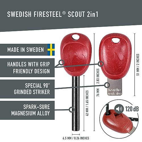 Light My Fire Flint Fire Starter Ferro Rod Survival Tool Scout — Fire Steel Bushcraft Gear — Flint and Steel Magnesium Fir...