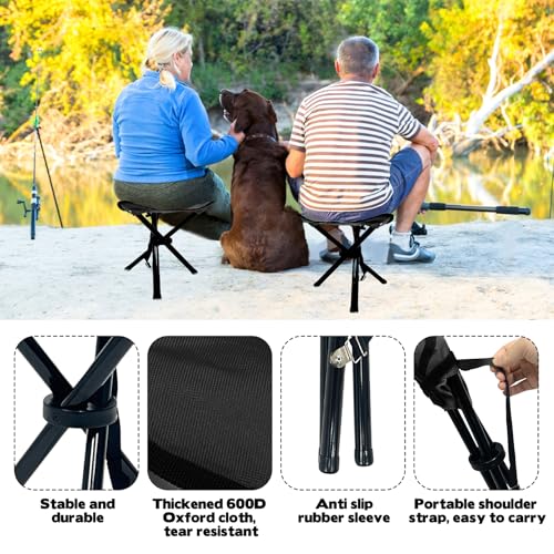 Travel Folding Camping Stool, 14.6 inches Tripod Chair and Maximum weight 300 lbs Outdoor Portable Party Chair Fishing Cha...