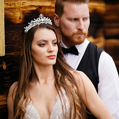 ANBALA Tiara Crystal Crown Silver Tiaras for Women Princess Crown for Women Girls Crowns for Birthda, Halloween, Wedding P...