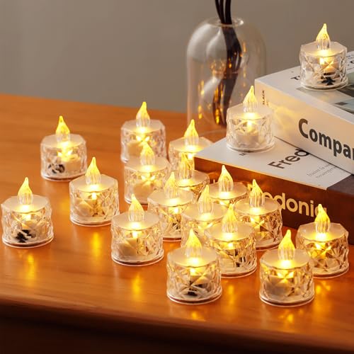 AYMXZT 12PCS Flameless Candles, Battery Operated LED Tea Lights for Valentine‘s Day, Christmas, Wedding, Anniversary, Tabl...