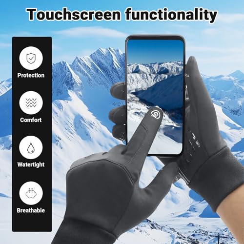 Thermal Gloves Cold Weather Touchscreen Insulated Gloves with Anti-Slip for Men Women Outdoor Running Cycling Sports