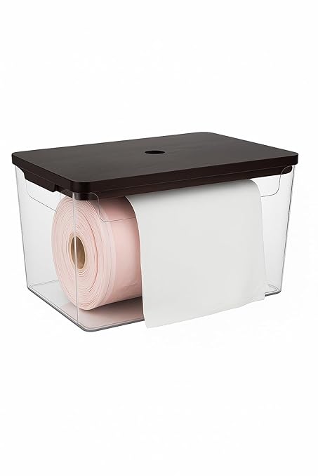 Nina's Stackable Storage With Wood Pine Top for Laundry Room Organization, Extra Large Trash Bag/Garbage Bag Dispenser, Under Sink Organizer, Pantry Organizers , Trash Holder