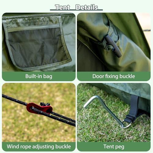 WaldZimmer Inflatable Camping Tent with Hand Pump Waterproof Outdoor Blow up Tent Oxford 4 Season Air Tent Cabin House wit...