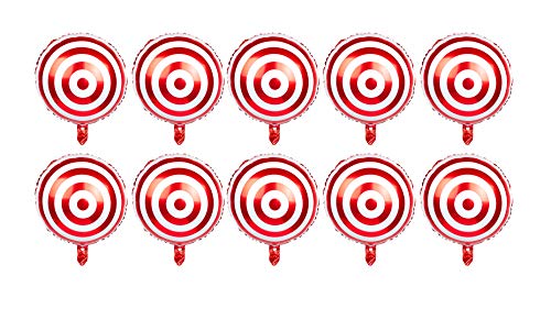 SummitLink Pack of 10 Target Style Balloons PE Helium Foil Balloon Mylar (Round 20'')