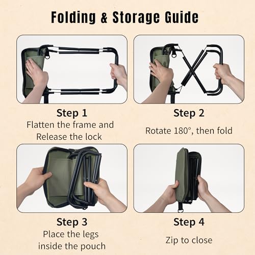 Arimanile Folding Camp Stool, Lightweight Foldable Camping Stool, Compact Mini Chair for Outdoor Activities, Hiking, Fishi...