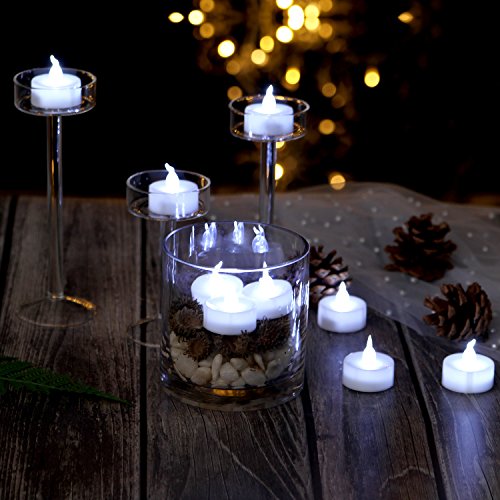 AGPTEK Tea Lights with Flicker,100 Pack Flickering Flameless LED Candles Battery Operated Tealight Candles Long Lasting Te...