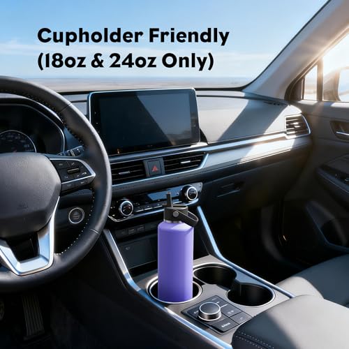 POWCAN 24 oz Travel Water Bottle: Leakproof, Cold for 24H, BPA-Free, Top Handle, Insulated Stainless Steel Water Bottle wi...