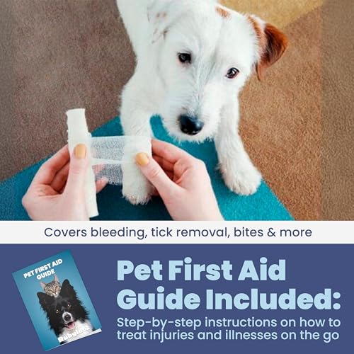 Dog First Aid Kit - Vet Approved Pet First Aid Supplies to Treat Dogs & Cats in an Emergency - Pet First Aid Kit Guide, Ti...