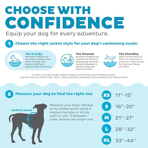 Outward Hound Granby Splash Dog Life Jacket – Flotation Vest for Swimming & Boating, Maximum Buoyancy, All Skill Levels, 2...
