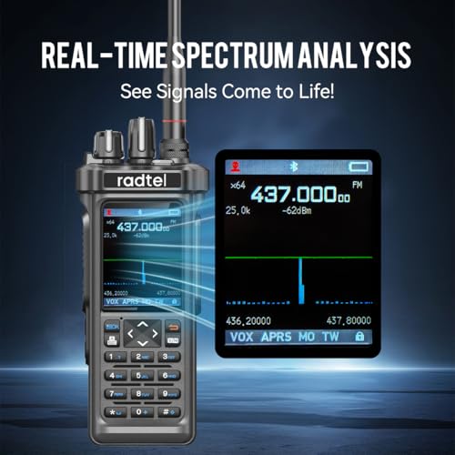 Radtel RT-950 Ham Radio 10W Walkie Talkie Long Range Handheld Two Way Radio, AM/FM/CB/SW/MW/LW Receive, GPS/APRS, Wireless...