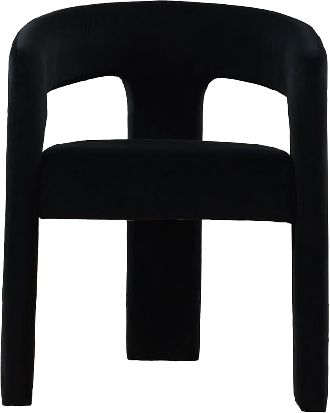 DAYALANE Barrel Dining Chairs Set of 6, Upholstered Accent Kitchen Chair with Arms Modern Recycled Polyester Armchair Comfy Velvet Side Chair for Living Room/Home Office/Reception, Black Velvet
