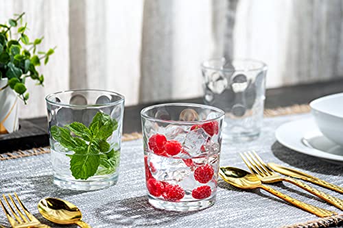 Set of 12 Elegant Everyday Stackable Drinking Glasses - Includes 4-17oz Highball Tumbler Glassware, 4-13oz DOF Rock Glasse...