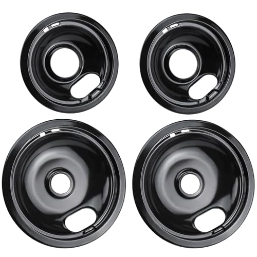 W10290350 W10290353 Buner Porcelain Drip Pan - W10288051 Replacement for Whirlpool Amana Crosley Electric Range Cooktop - ...