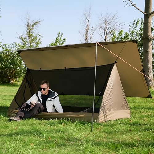 onewind 10×10 ft Camping Tarp, Multifunctional Awning Ultralight Waterproof Survival Tent Tarp Lightweight Hammock Rainfly...
