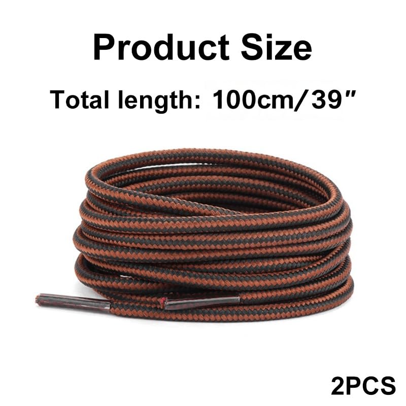 1 Pair Round Boot Laces, Heavy Duty and Durable Shoelaces Shoe Strings for Outdoor Hiking Walking Shoelaces-Brown