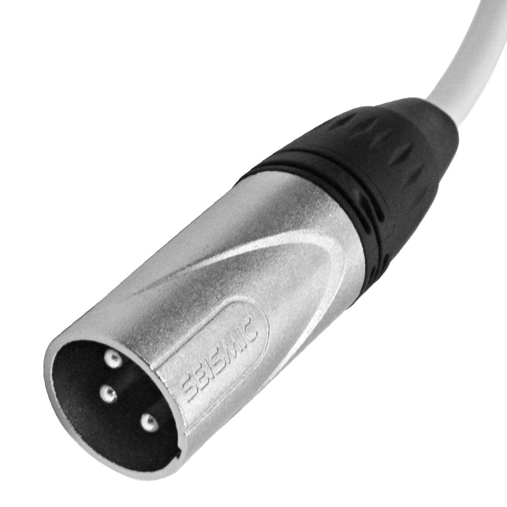 Seismic Audio - Satrxl-M3White - 3 Foot White Xlr Male To 1/4 Inch Trs Patch Cables- 3 Professional Audio Balanced Xlr-M To 1/4