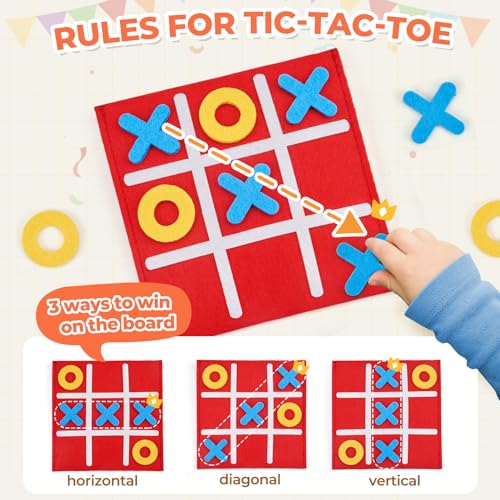 JoyCat Tic Tac Toe Mini Board Game Toy for Kids and Family,Birthday Party Favors,Goody Bag,Fun Indoor Game Night Activity,...