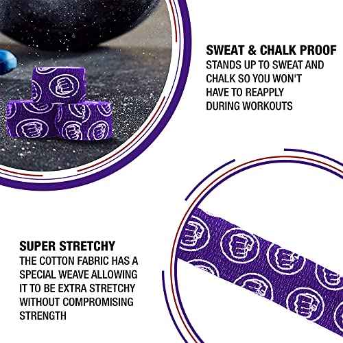 WOD Nation Flexible Hook-Grip Athletic Tape ? Easy-Tear, Sweat-Proof Thumb & Finger Strips for Weightlifting