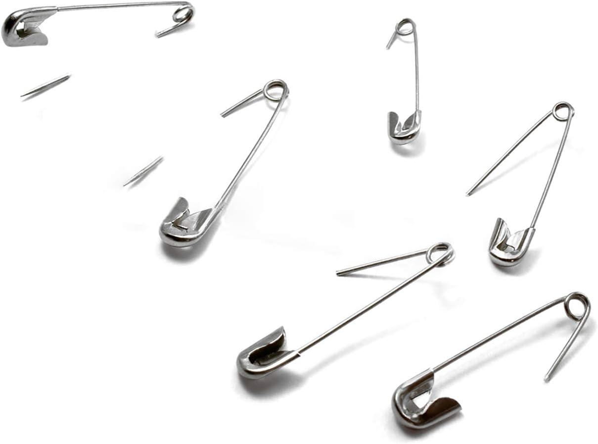 vrupin 100PCS-2.2In Safety Pins,Stainless Steel Safety Pins,Safety Pins Bulk Metal Silver Sewing Pins Clothing Clips Tool 55mm Decorative Safety pins